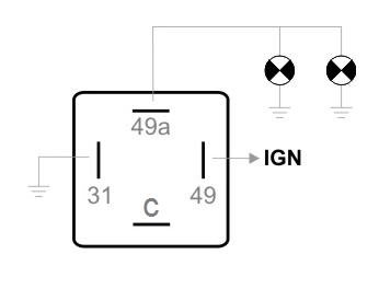 diagrama pequeño de destellador combinado