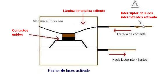 lamina caliente flasher de luces intermitentes diagrama interno