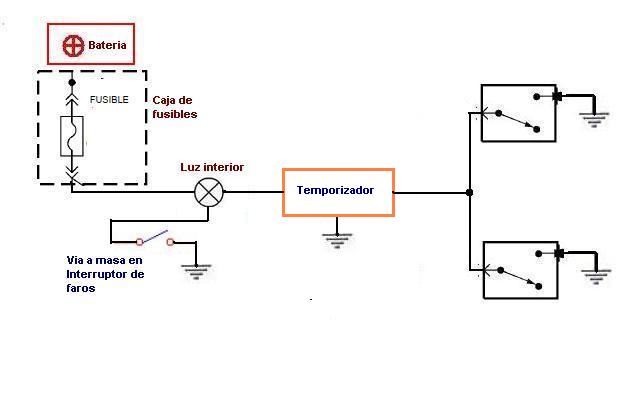 diagrama luz interior auto temporizador